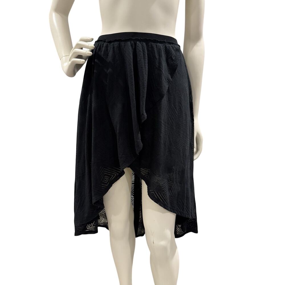 AMERICAN EAGLE Stretch Waist Black Hi Low Wrap Skirt Women's Size X-Small